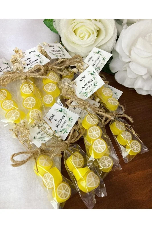 3'lü Limon Temalı Doğum Günü Babyshower Düğün Sünnet Mevlüt Yaş Günü Şeker 50 Adet
