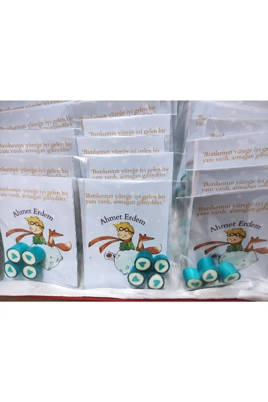 Baby Shower - Mevlit - Sünnet - Doğum Günü Mavi Kalp Bebek Şekeri 50 Adet