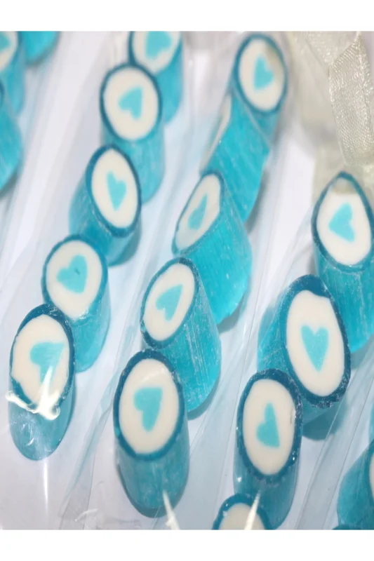 Mavi Kalp Parmak Lolly 12 Adet