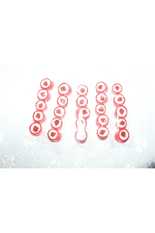 Çilek Desenli Parmak Lolly 50 Adet – 3. görsel