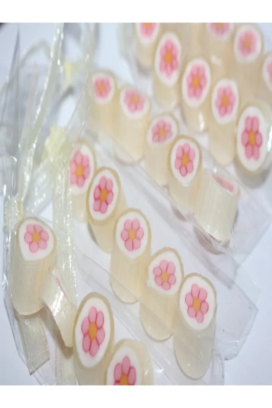 Pembe Çiçek Parmak Lolly 50 Adet