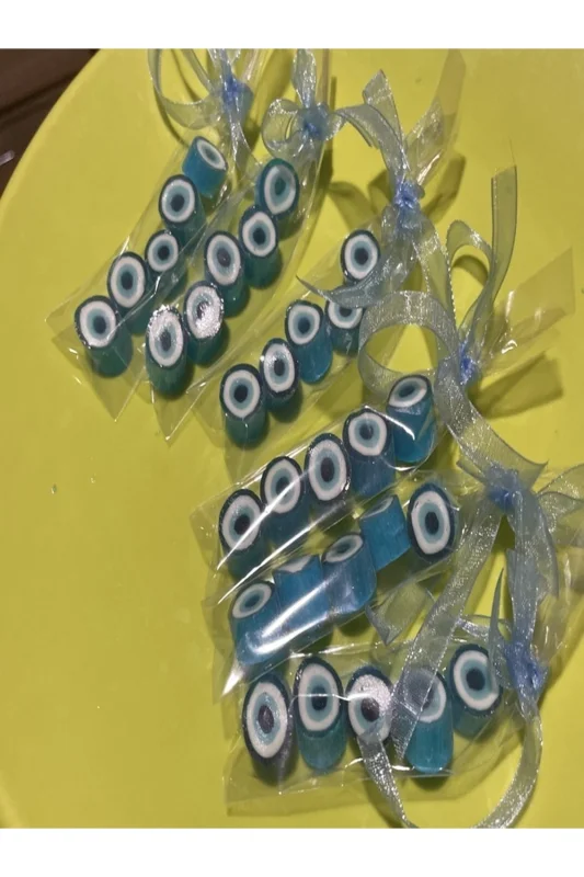 Mavi Nazar Boncuğu Parmak Lolly 50 Adet