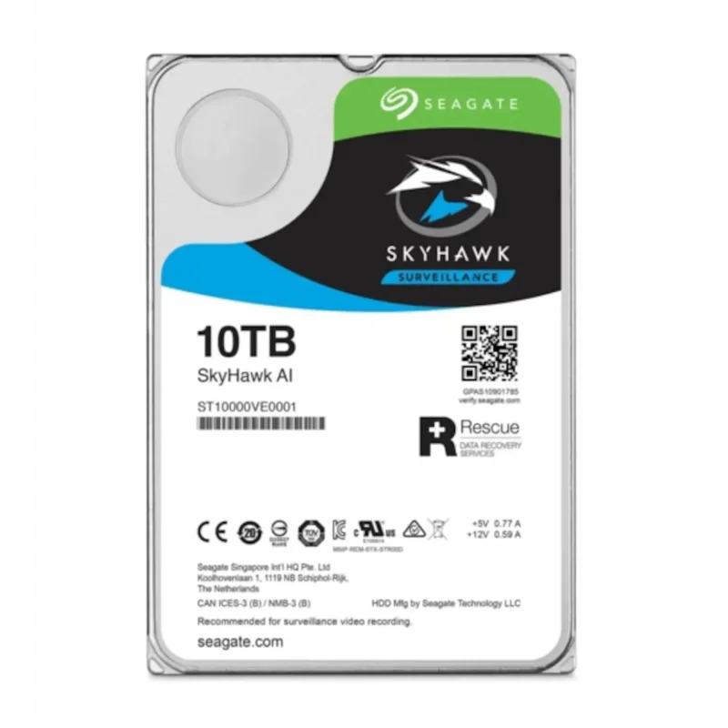 SEAGATE SKYHAWK AI, ST10000VE001, 3.5", 10TB, 256Mb, 7200Rpm, Güvenlik, HDD – 2. görsel