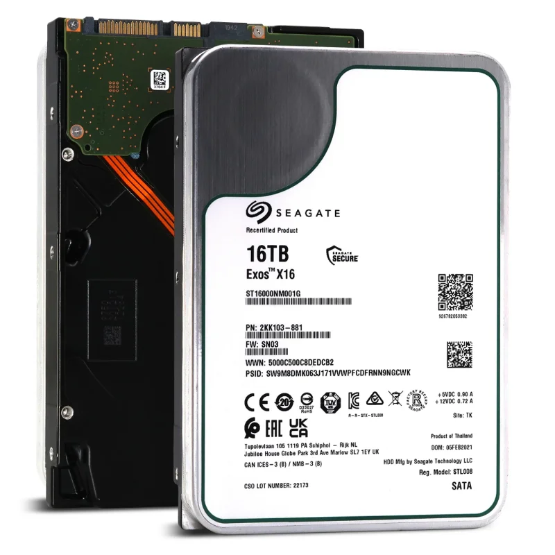 SEAGATE EXOS X16, ST16000NM001G, 3.5", 16TB,  256Mb, 7200 Rpm, 7/24 Enterprise, DATA CENTER-GÜVENLİK-NAS-SERVER, HDD – 4. görsel