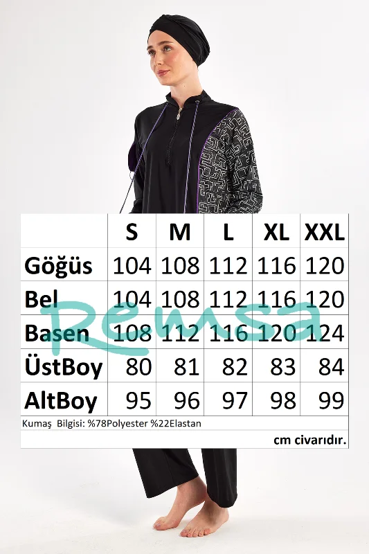 Likralı Bol Paça Tam Kapalı Tesettür Mayo 4539 Siyah – 4. görsel