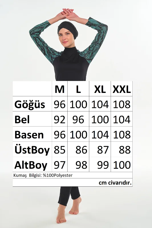 Reglan Kol Likralı Tam Kapalı Tesettür Mayo 3120 Siyah – 4. görsel