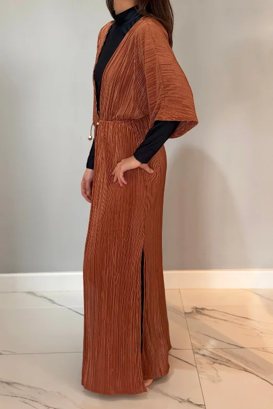 Piliseli Kimono Pareo Kaftan Bağlanabilir RPK004 Bej – 2. görsel
