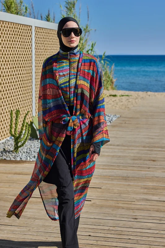 Remsa Tesettür Mayo Üzerine Tek Kaftan Kimono Pareo Siyah03 RP022 Puket – 2. görsel