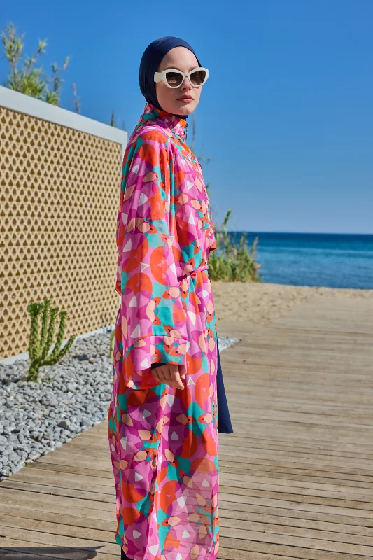 Remsa Tesettür Mayo Üzerine Tek Kaftan Kimono Pareo Pembe03 RP024 Renkpare – 2. görsel