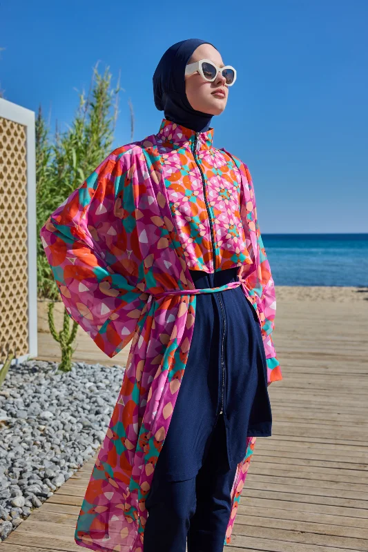 Remsa Tesettür Mayo Üzerine Tek Kaftan Kimono Pareo Pembe03 RP024 Renkpare – 3. görsel