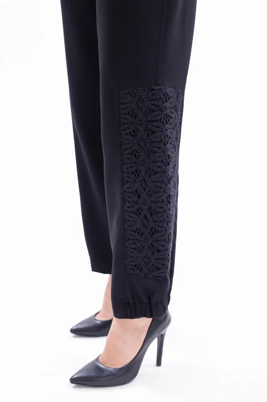 Dantel Detay Tunik Pantolon Takım 19467 Siyah – 3. görsel