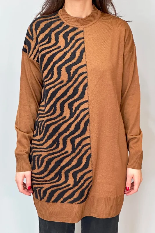 Zebra Tüy Detay Triko Tunik 35022 Siyah – 3. görsel
