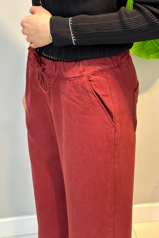 Lyocell Bolpaça Kot Pantolon 2773 Bordo – 2. görsel
