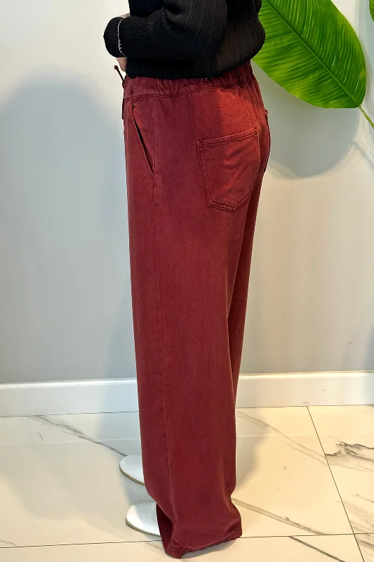 Lyocell Bolpaça Kot Pantolon 2773 Bordo – 4. görsel