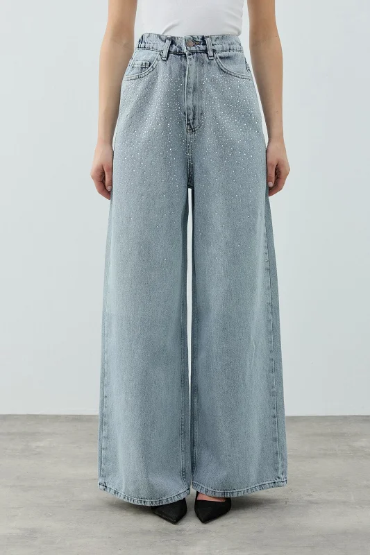 Merwish Taşlı Very Shiny Denim Pantolon 1770 Füme – 4. görsel