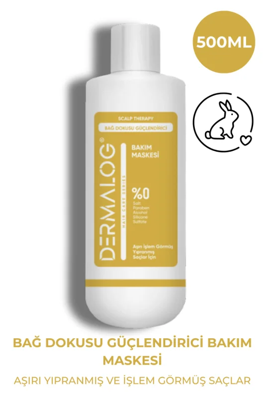 DERMALOG Yanmış Yıpranmış Saçlar Için Pürüzsüzleştirici & Onarıcı Bağ Dokusu Güçlendirici Saç Maskesi 500 ml – 3. görsel