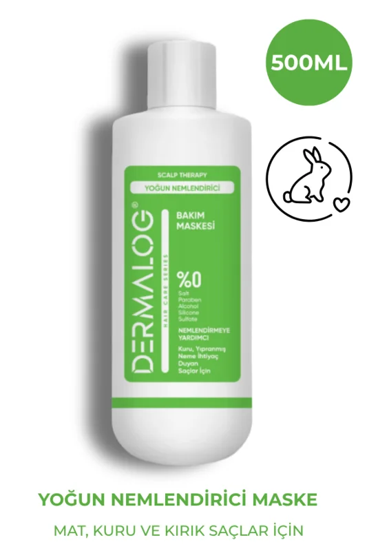 DERMALOG Kuru Yıpranmış Saçlar Için Yoğun Nemlendirici Ve Onarıcı Saç Bakım Maskesi 500 ml – 3. görsel