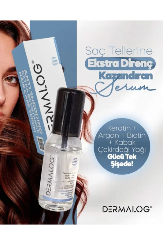 DERMALOG Extra Direnç Pürüzsüzleştirici Hızlı Saç Uzatma Serumu-(BİOTİN,KERATİN,ARGAN,KABAK ÇEKİRDEĞİ YAĞI) – 3. görsel