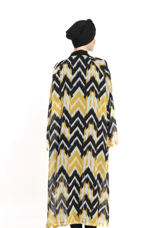 Tesettür Mayo Üzerine Tek Kaftan Pareo 6621 Siyah01 – 4. görsel