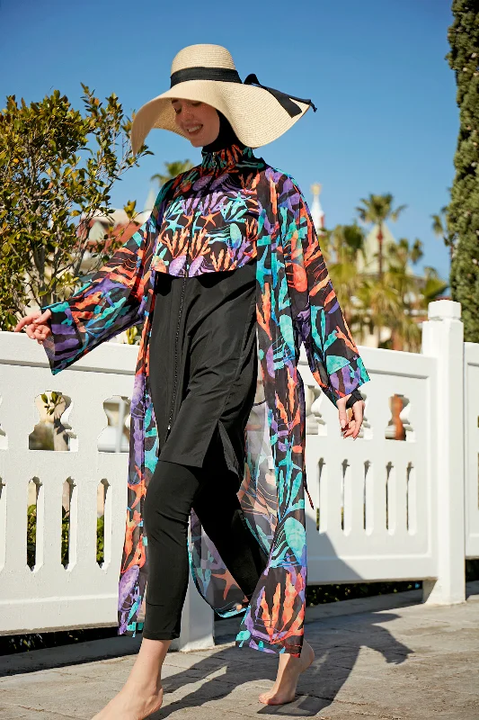 Remsa Tesettür Mayo Üzerine Tek Kaftan Kimono Pareo RP004A Mercan – 4. görsel