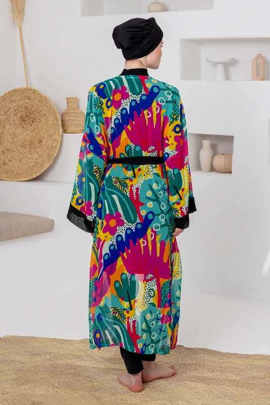 UV Korumalı Mayo Üzerine Tek Pareo Kimono 1709 Mint – 4. görsel