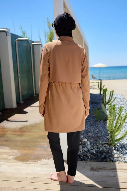 Tam Kapalı Yüzücü Tesettür Mayo R003 Nurhan Camel – 4. görsel