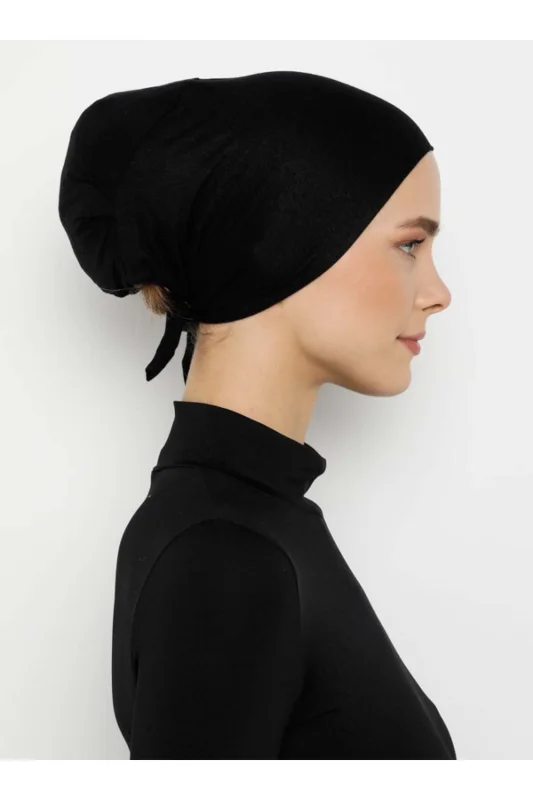 Dikişsiz Bone - Siyah - – 3. görsel