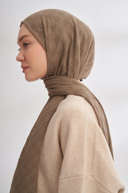 Müslin Dama Desen Şal 3350-Toprak – 3. görsel