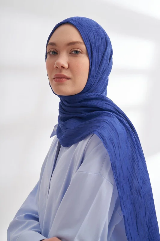 Müslin Dama Desen Şal 3350-Morcivert – 3. görsel