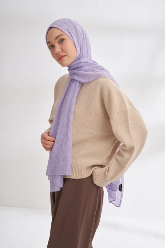 Müslin Dama Desen Şal 3350-Açık Leylak – 2. görsel