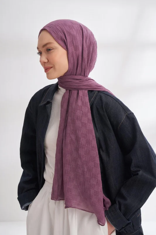 Müslin Dama Desen Şal 3350-Leylak – 3. görsel