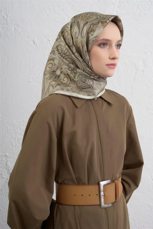 Etnik Desen Saf İpek Twill Eşarp 9421D 36 – 2. görsel