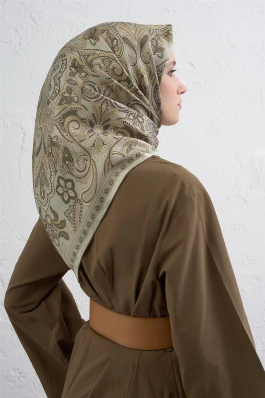 Etnik Desen Saf İpek Twill Eşarp 9421D 36 – 3. görsel
