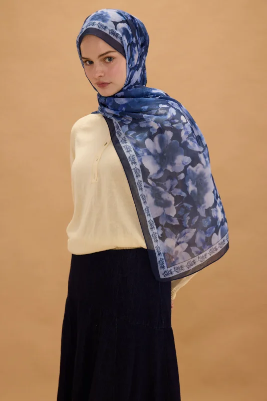 Tokyo Rami Şal - Lacivert – 2. görsel