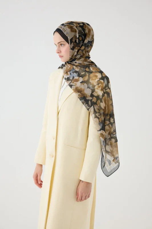 Tokyo Soft Pamuk Şal - Siyah-Bej – 3. görsel