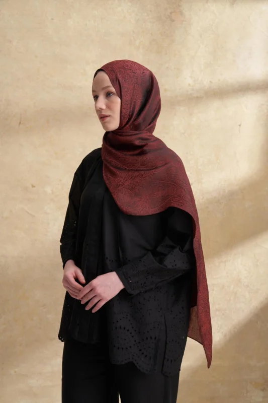 JOSE JAKAR ETHNIC DESEN ŞAL - KIZIL KAHVE – 3. görsel