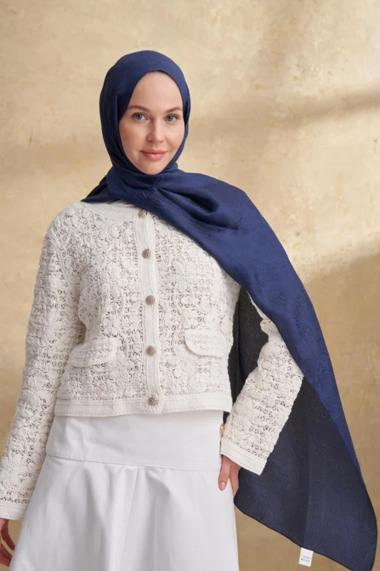 JOSE JAKAR ETHNIC DESEN ŞAL - LACİVERT – 2. görsel