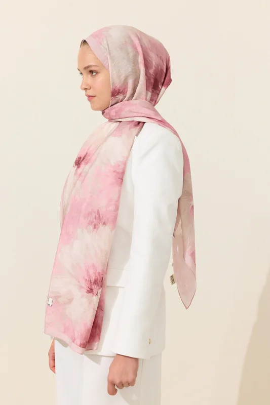 Flora Pamuk Viskon Şal - Pembe – 3. görsel