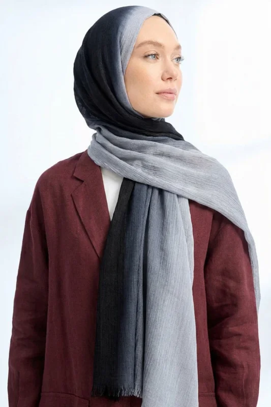 PURE COMFORT VİSKOZ ŞAL - SİYAH-GÜMÜŞ – 2. görsel