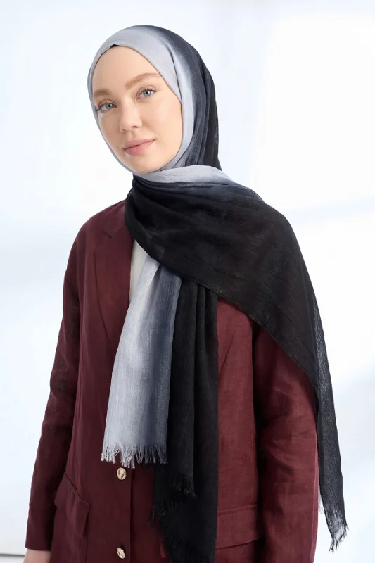 PURE COMFORT VİSKOZ ŞAL - SİYAH-GÜMÜŞ – 3. görsel