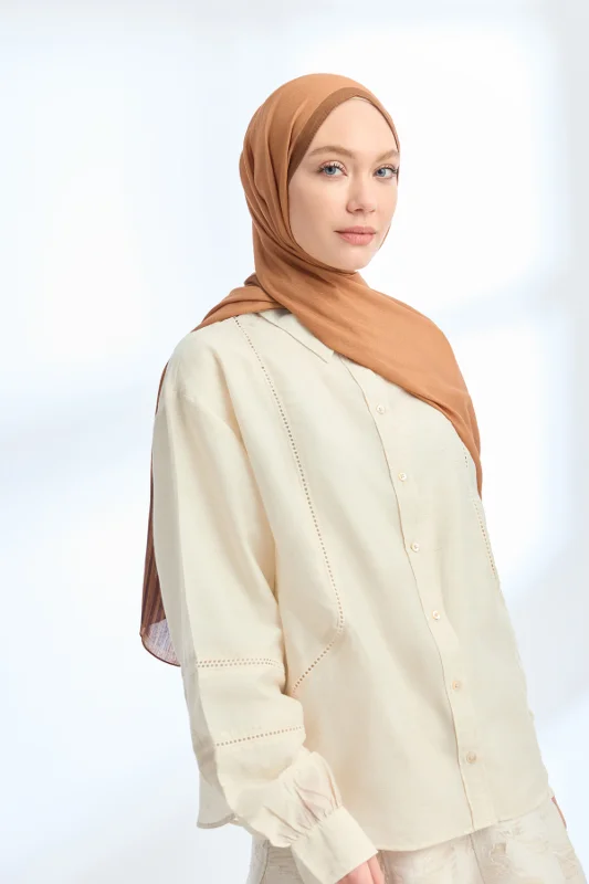 ELEGANT HARMONY LINORA DESEN ŞAL - CAMEL – 2. görsel