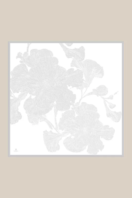 FARAH MULBERRY İPEK EŞARP 90*90 CM - GÜMÜŞ – 2. görsel