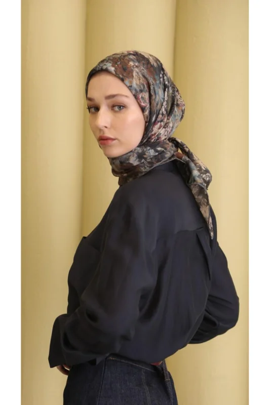 CARMELA DESEN EŞARP ANTRASİT – 2. görsel