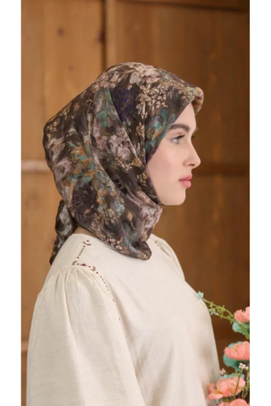 CARMELA DESEN EŞARP ACI KAHVE – 4. görsel