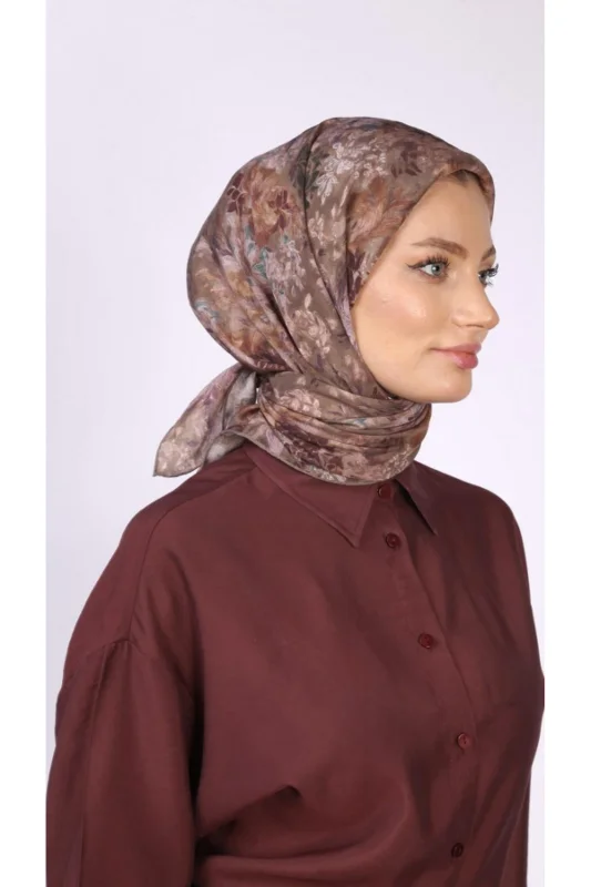 CARMELA DESEN EŞARP VİZON – 4. görsel