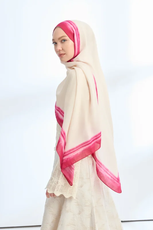 SOFT BLUSH FLOŞ VİSKON ŞAL - BEJ - FUŞYA – 3. görsel