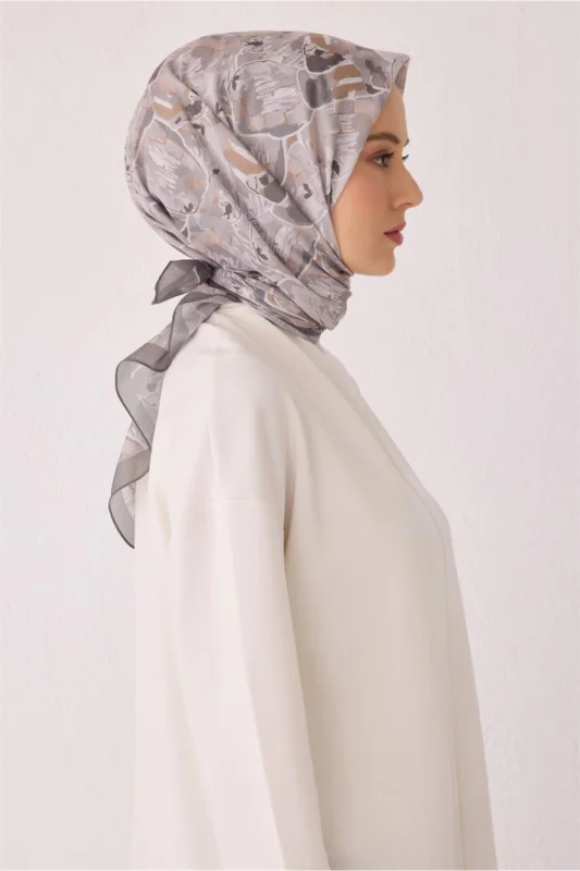 Fresh Çiçek Desen Vizon Tela Eşarp 1021 - 06 – 3. görsel
