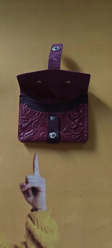 Gogo Bıttırıbızdık Cüzdan Kartlık Hakiki Deri El Yapımı Vişne Çürüğü – 3. görsel