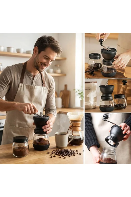 ® Manuel Cam Hazneli Kahve ve Baharat Öğütücü – Yedek Cam Hazneli Baharat – 2. görsel