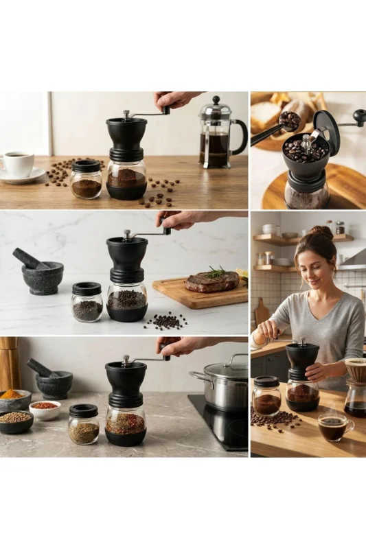 ® Manuel Cam Hazneli Kahve ve Baharat Öğütücü – Yedek Cam Hazneli Baharat – 4. görsel